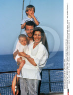 MONACO/Monte Carlo : Caroline and Stefano Casiraghi enjoy the summer sun.