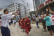 Burma  Monks Protest Against the Military Government