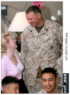 Scarlett Johansson visits the US troops in Kuwait.