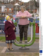 The Older People's Play Area, playground designed for pensioners, Dam Head Estate in Blackley, Manchester, Britain - 30 Jan 2008