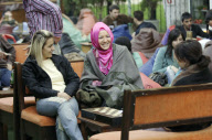 Young turkish people in a "Nargile café"