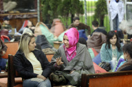 Young turkish people in a "Nargile café"