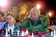 Fidel Castro playing chess