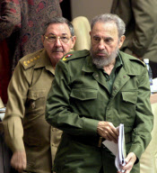4302-Fidel Castro and his brother Raul Castro at National Assembly