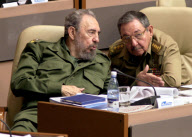 4302-Fidel Castro and his brother Raul Castro at National Assembly