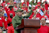 Fidel Castro on May 1st workers day celebration