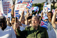 Castro leads Cubas Protest march against European Union