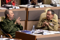 4302-Fidel Castro and his brother Raul Castro at National Assembly