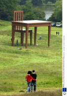 'THE WRITER' SCULPTURE BY GIANCARLO NERI, HAMPSTEAD HEATH, LONDON, BRITAIN - 10 JUN 2005