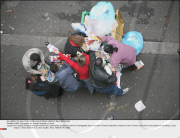 PARIS: Scavengers go through dustbins for food