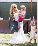 Actress DENISE RICHARDS and daughters SAM and LOLA leaving 'A Time For Heroes'