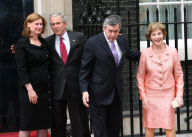 American President George W Bush visits British Prime Minister Gordon Brown in London