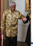 Nelson Mandela and wife Graca Machel meeting Queen Elizabeth II at Buckingham Palace, London, Britain - 25 Jun 2008