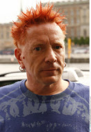 Singer JOHNNY ROTTEN out and about in Stockholm