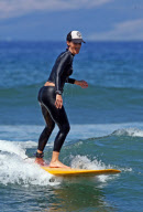 Helen Hunt wipes out surfing