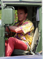 ARNOLD SCHWARZENEGGER in his not very eco friendly Hummer H1