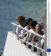Prince Harry boards a ferry headed for the Robben Island Museum, Cape Town, South Africa - 03 Aug 2008