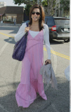Actress EVA LONGORIA spotted in West Hollywood wearing a trendy hobo bag