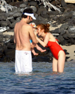 Isla Fisher with baby "Borat" in Hawaii