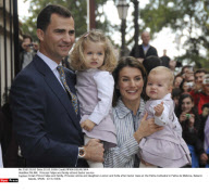 PALMA:  Princess Felipe and family attend Easter service