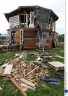 Two artists build a gallery completely out of rubbish, Cambridge, Britain - 31 Aug 2008