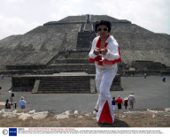 Matt Hale who spent nine months touring the world dressed as his hero Elvis Presley - 04 Sep 2008