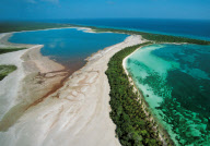 SALT LAGOON "LOS FLAMENCOS"  PART OF THE NATURE RESERVE "PARQUE NACIONAL DEL ESTE"  ON SAONA, DOMINICAN REPUBLIC