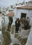 INHABITANTS  IN THE ANCIENT TOWN OF IOULIS, KEA ISLAND, CYCLADES, GREECE