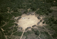 INDIAN VILLAGE WITH LONG HAUSES DEEP IN THE JUNGLE, XINGU INDIAN RESERVATION, BRAZIL