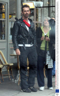 Rupert Everett losing his bike lock keys then finds them at a cafe in Notting Hill, London, Britain - 24 Sep 2008