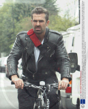 Rupert Everett losing his bike lock keys then finds them at a cafe in Notting Hill, London, Britain - 24 Sep 2008