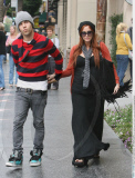 Celeb couple ASHLEE SIMPSON and PETE WENTZ spending the afternoon watching 'Wicked' 