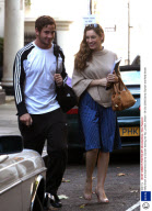 Kelly Brook and boyfriend Danny Cipriani leaving her flat, London, Britain - 06 Oct 2008