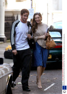 Kelly Brook and boyfriend Danny Cipriani leaving her flat, London, Britain - 06 Oct 2008