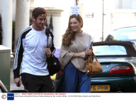 Kelly Brook and boyfriend Danny Cipriani leaving her flat, London, Britain - 06 Oct 2008