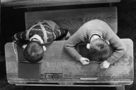 VILLAGE; SCHOOL, SCHOOL DESK, PUPILS, UPPER BAVARIA, 1955, GERMANY
