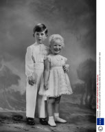 PRINCE CHARLES AND SISTER PRINCESS ANNE ON HER 3RD BIRTHDAY 1953