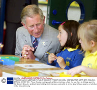 PRINCE CHARLES MEETING PUPILS AT BELMONT PRIMARY SCHOOL, EAST BELFAST, NORTHERN IRELAND, BRITAIN - 01 SEP 2004