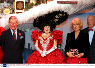 PRINCE CHARLES AND CAMILLA, DUCHESS OF CORNWALL ATTEND A PERFORMANCE OF 'BEACH BLANKET BABYLON', FUGAZI THEATRE, SAN FRANCISCO, AMERICA - 06 NOV 2005