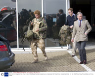 Prince Harry arriving back from a tour of duty of Afghanistan that was curtailed due to a media leak, RAF Brize Norton, Oxfordshire, Britain  - 01 Mar 2008