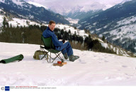PRINCE CHARLES PAINTING IN KLOSTERS, SWITZERLAND - MAR 1996