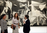 Queen Rania visits the Reina Sofia Museum (MNCARS) in Madrid.