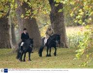 Queen Elizabeth II Horse Riding with Her Stud Groom in the Grounds of Windsor Castle. Windsor, Britain - 18 Oct 2008
