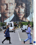 Quantum of Solace advertising campaign on the IMAX cinema roundabout in Waterloo , London, Britain - 23 Oct 2008