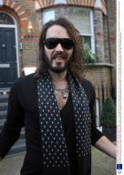 Russell Brand leaving his home enroute to Heathrow Airport, London, Britain  - 31 Oct 2008