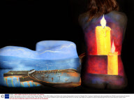 Jurassic Coast painted on nudes for Ladies Charity Calendar, Britain - 02 Nov 2008