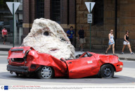 'Still life with Stone and car' art installation, Sydney, Australia - 06 Nov 2008