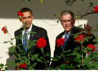 DC: BUSH GREETS OBAMA AT WHITE HOUSE
