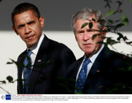 George W Bush greeting President-Elect Barack Obama, White House, Washington DC, America - 10 Nov 2008