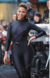 BEYONCE showing off her perfect curves in a skintight sexy body suit